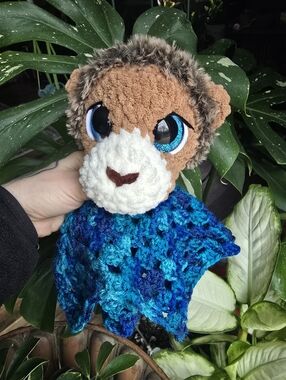 Lion Head Crochet Blanket Lovey
